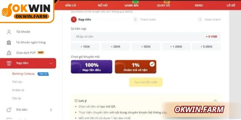 Hướng dẫn cách thức nạp tiền tại nhà cái trực tuyến 